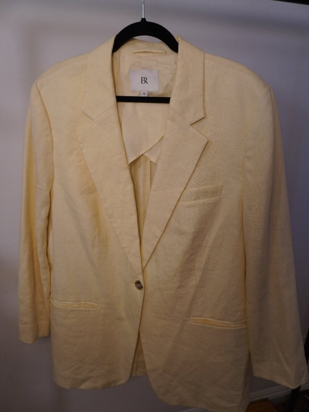 Banana Republic Linen Blazer Size 16 Butter Yellow Oversized Jacket